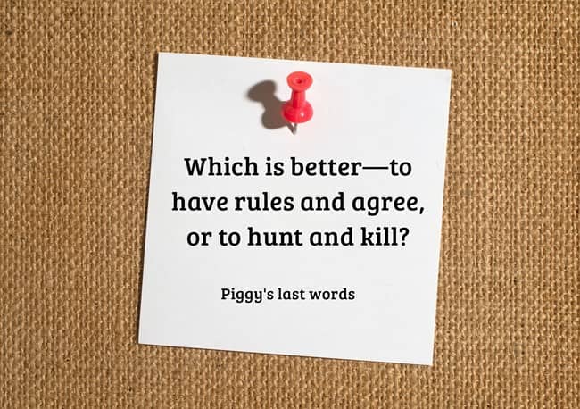 What Is Symbolic About Piggy s Last Words In Lord Of The Flies 